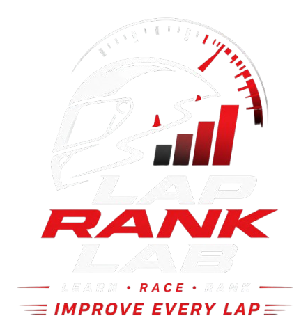 Lap Rank Lab racing logo with helmet